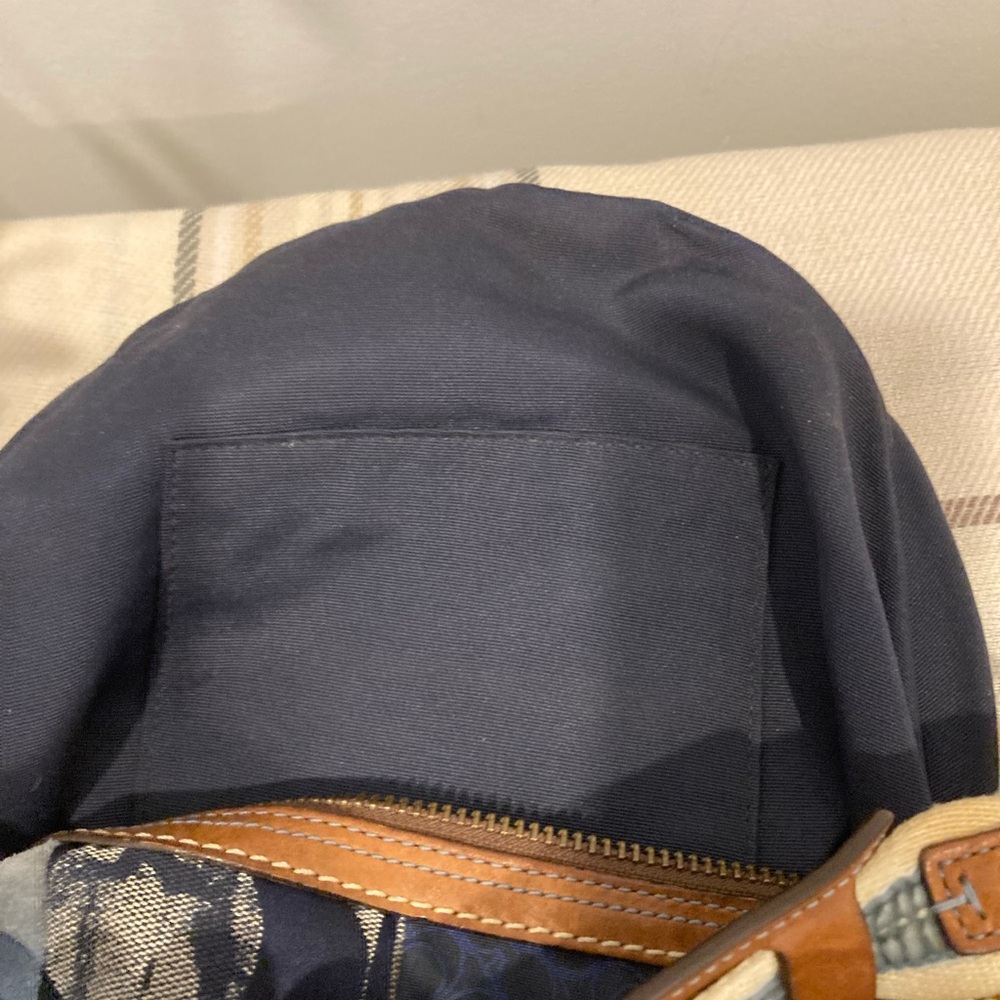 Coach Vintage Hobo Patchwork Blue Leather-Trim Shoulder Bag-No- B06S- 10019 - Picture 10 of 12